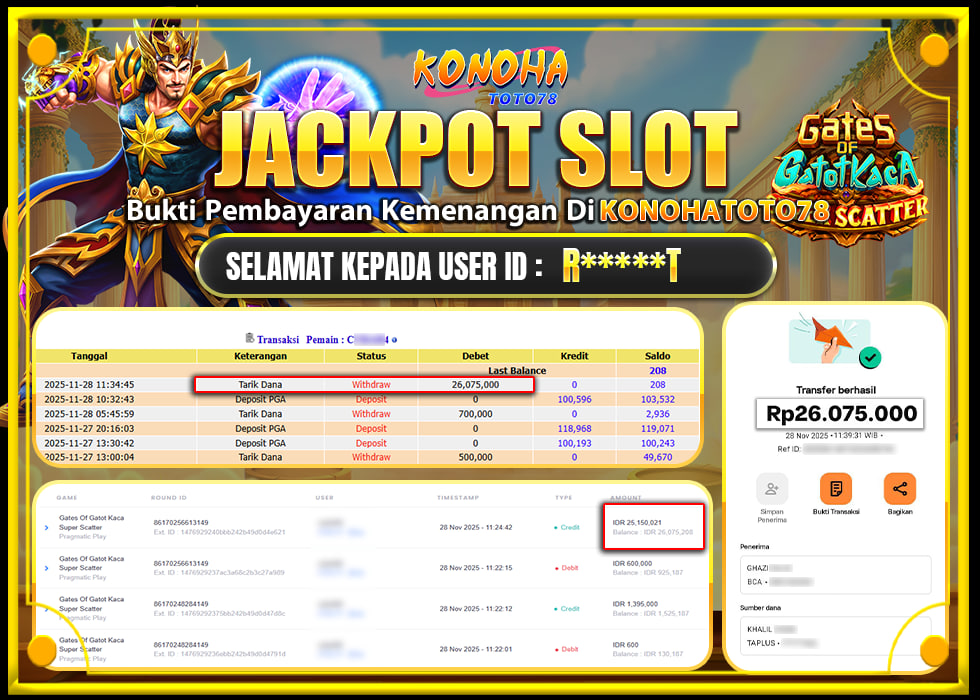 KONOHATOTO78 JACKPOTGATES OF GATOT KACA SUPER SCATTER  Rp.2..000,- LUNAS